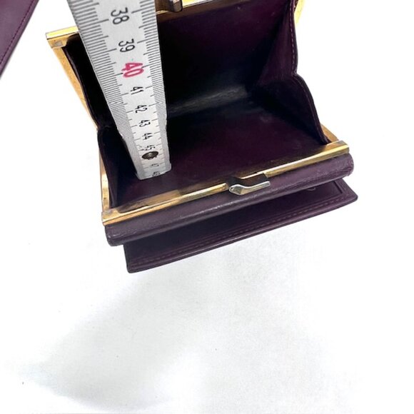 2 Vintage Wallets Cartier Leather Bordeaux red Bygendy: 1 Bi-fold- 1 Tri-fold(72 - Picture 11 of 12